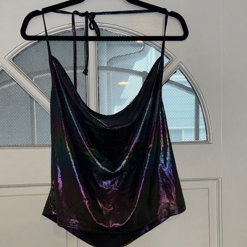 SHEIN Curve Black and Blue Top